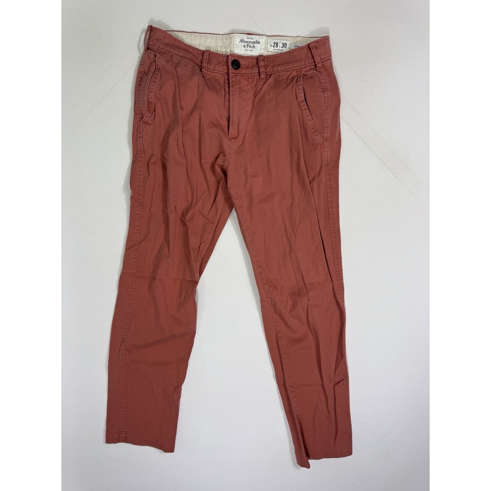 Abercrombie & Fitch Chino Pants Pink Men's 28x30 (28x28) Stretch Preppy Casual